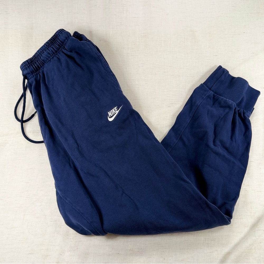 Nike Mens Navy Blue Fleece Jogger Pants Size Medium